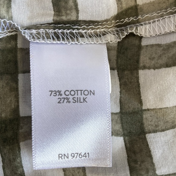 J. Jill Moss Gingham Tie Front Button Down Tank Top Shirt Size Medium - Picture 6 of 10